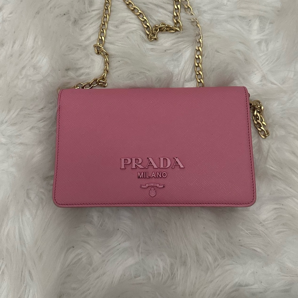 Prada Pink Leather Chain Bag